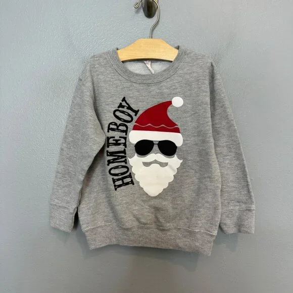 Santa is my Homeboy Sweatshirt size children's 4 - Picture 1 of 4
